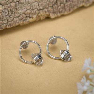 Herkimer Diamond Rough Earring Wholesale Silver Wholesale Jewelry | Akrati Jewels Inc